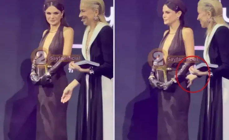 Ödül törenine Burcu Esmersoy’un Sinem Ünsal’a yaptığı hareket damga vurdu